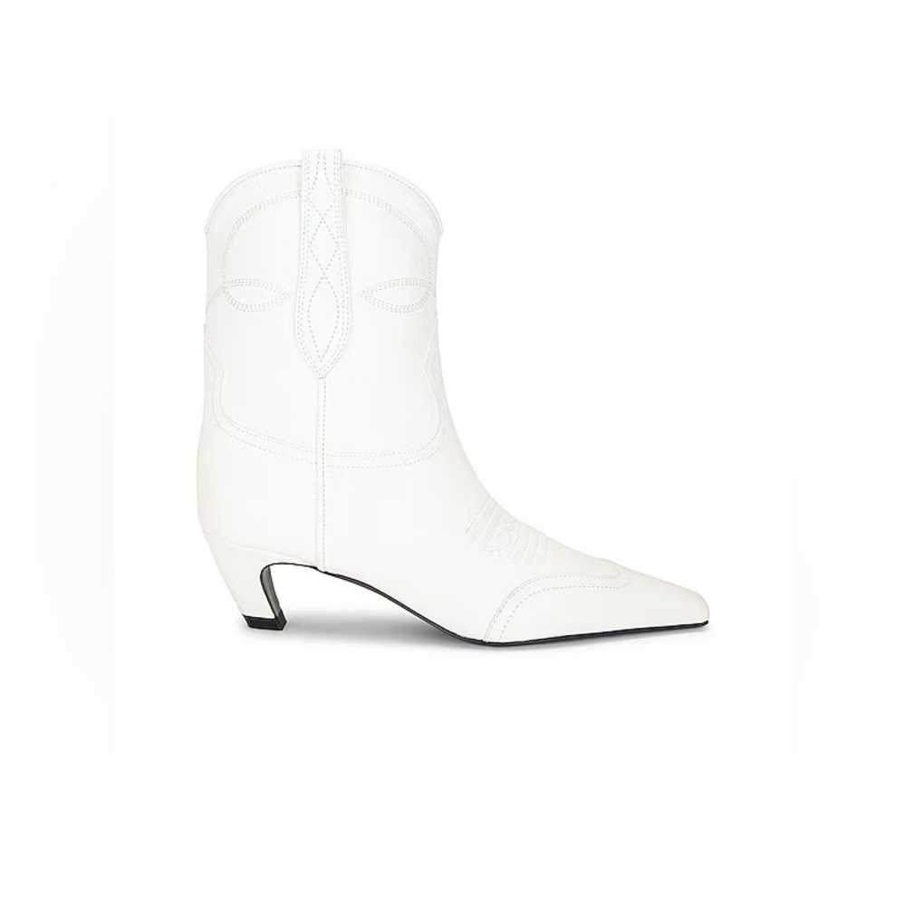 KHAITE Dallas Ankle Boots Western Leather White 37 - Picture 1 of 14